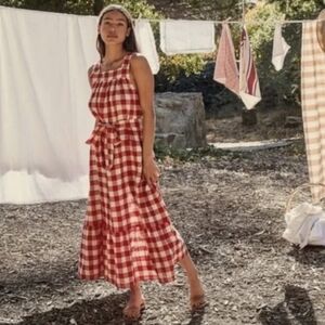 DOEN Eve Dress Sweet Cherry Plaid - Small